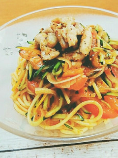 簡単本格的なバジルチキン冷製トマトパスタ-レシピのメイン写真