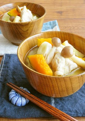 かぼちゃでほっこり♪食べる具沢山豚汁-レシピのメイン写真