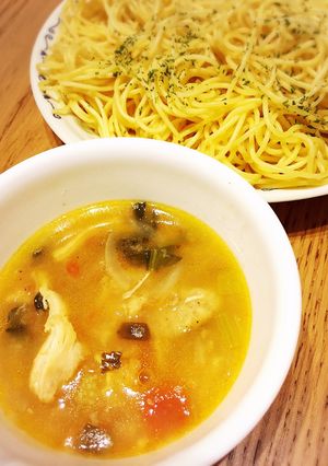 残ったケ◯タチキンと野菜の洋風つけ麺-レシピのメイン写真