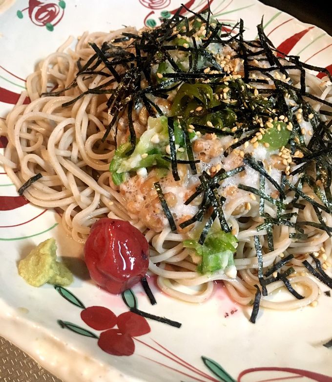 ネバネバ四兄弟の冷やしぶっかけ蕎麦^_^-レシピのメイン写真