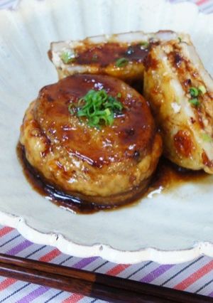 ヘルシー!照り焼きレンコンつくねバーグ-レシピのメイン写真