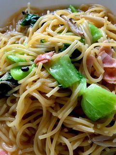 冷凍常備菜麺♪小松菜和風スープパスタ-レシピのメイン写真