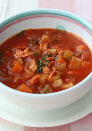 鮭と濃厚あらごしトマトのミネストローネ-レシピのメイン写真
