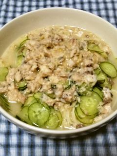 サバ缶で冷や汁風ぶっかけそうめん-レシピのメイン写真