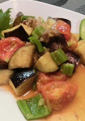 茄子とミニトマトの酢醤油炒め-レシピのメイン写真