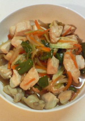 とり胸肉と野菜の炒め物-レシピのメイン写真