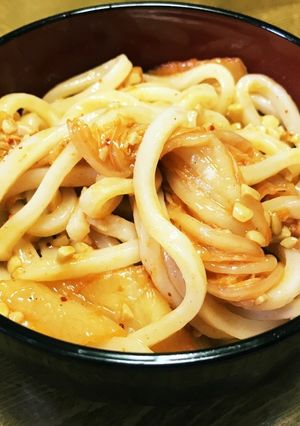 キムチ納豆うどん-レシピのメイン写真