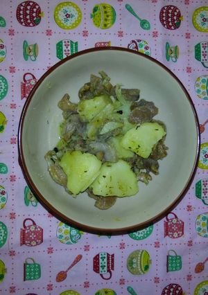 鶏ズリとジャガイモのアヒージョ-レシピのメイン写真