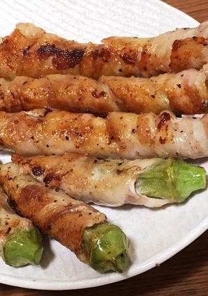 柔らか☆美味しいアスパラとオクラの肉巻き-レシピのメイン写真