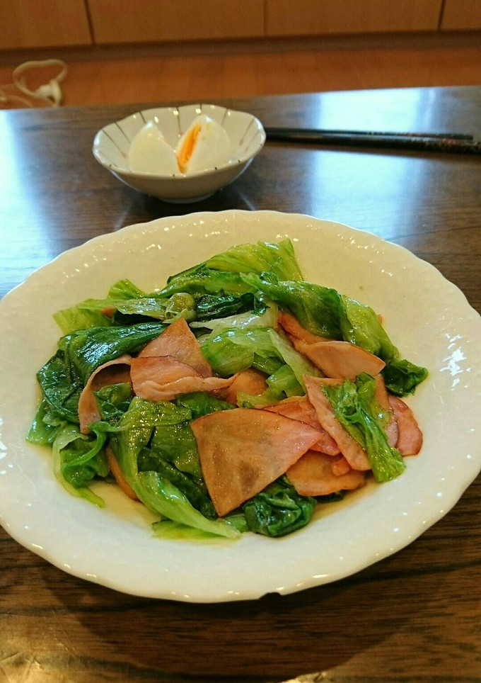 超簡単！レタスとハムのシャキシャキ炒め-レシピのメイン写真