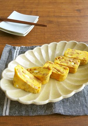 簡単アレンジ卵焼き☆納豆の出汁巻き卵-レシピのメイン写真