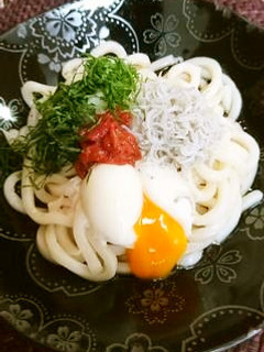 梅と卵でさっぱりぶっかけうどん-レシピのメイン写真