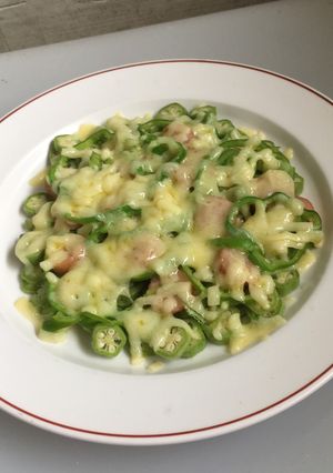 超簡単オクラチーズ野菜嫌な子供も食べれる-レシピのメイン写真
