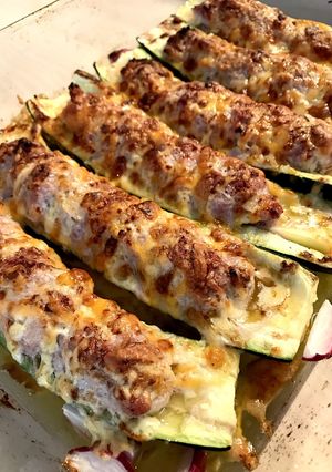 簡単！ズッキーニとひき肉のマヨチーズ焼き-レシピのメイン写真