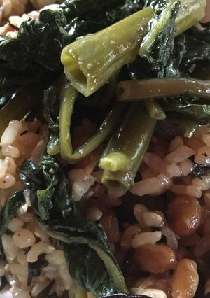 ニンニク風味！納豆と空芯菜のまぜご飯-レシピのメイン写真