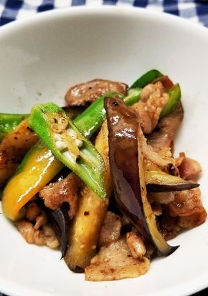 オクラと茄子の豚肉でさっぱり炒め-レシピのメイン写真