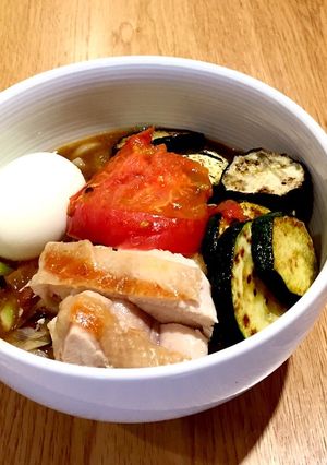 作り置きのカレーで彩り野菜のカレーうどん-レシピのメイン写真