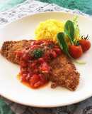 豚肉カツレツトマトソース添え