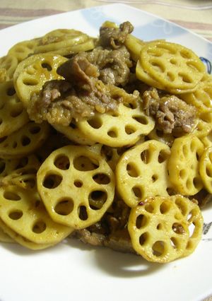 レンコンと牛肉炒め＊甘辛カレー味-レシピのメイン写真