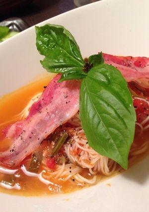 素麺で冷たいパスタ-レシピのメイン写真
