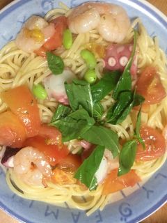 魚介とトマトの冷たいパスタ-レシピのメイン写真