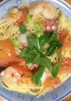 魚介とトマトの冷たいパスタ-レシピのメイン写真