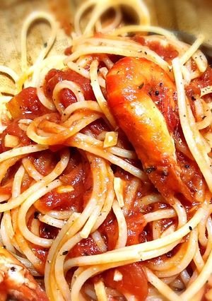 テナガエビのトマトパスタ-レシピのメイン写真
