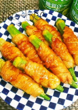 ご飯が進む♪肉巻きオクラのカレー照り焼き-レシピのメイン写真