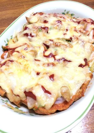 糖質制限★ブランパンの耐熱皿ピザトースト-レシピのメイン写真