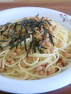 簡単パスタ 納豆と永谷園松茸の味お吸い物-レシピのメイン写真