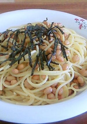 簡単パスタ 納豆と永谷園松茸の味お吸い物-レシピのメイン写真