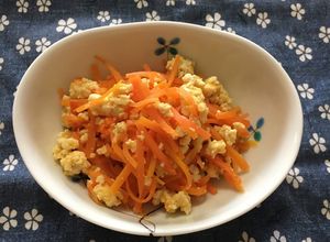 ☆無限人参☆人参いり豆腐no玉子とじ-レシピのメイン写真