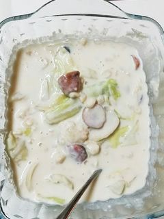 レンチンキャベツベースの豆乳煮込み -レシピのメイン写真