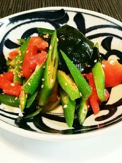 オクラとトマトとワカメの中華和え-レシピのメイン写真