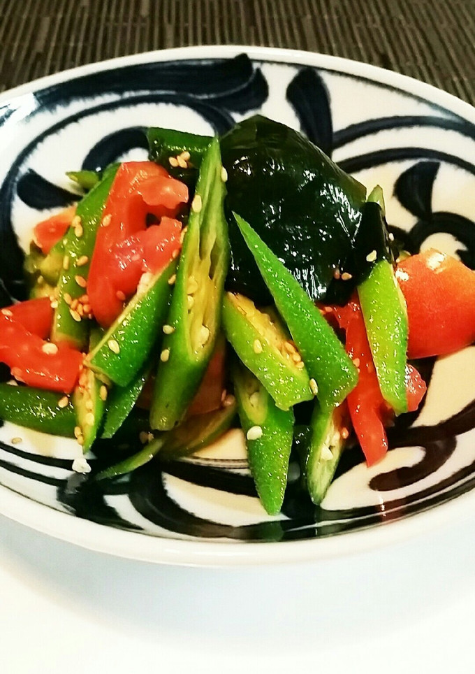 オクラとトマトとワカメの中華和え-レシピのメイン写真