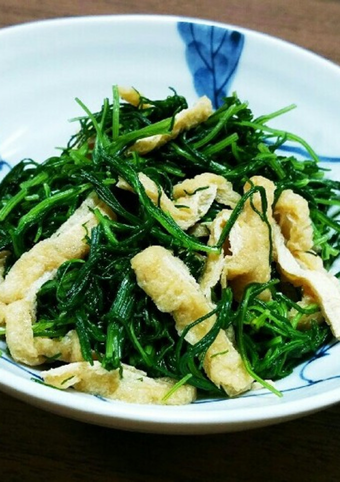 簡単おつまみ！おかひじきと油揚げの和え物-レシピのメイン写真