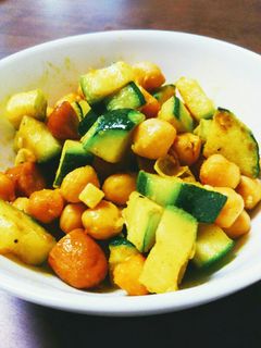 ひよこ豆とズッキーニのカレー炒め♪-レシピのメイン写真