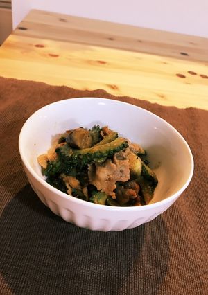 ゴーヤとなすの味噌炒め〜バジル風味〜-レシピのメイン写真
