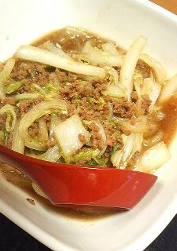 ご飯がｽｽﾑ!!　白菜の中華風そぼろ煮-レシピのメイン写真