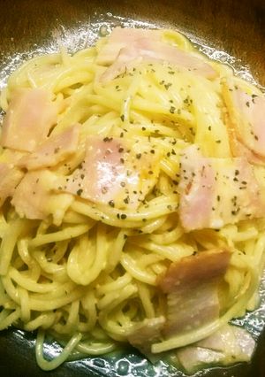 温玉＆クリームチーズで冷製カルボナーラ♪-レシピのメイン写真