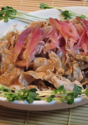 豚しゃぶとみょうがのごまだれ和え-レシピのメイン写真