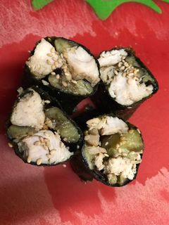 ササミと茄子の焼肉ダレ炒め海苔巻き-レシピのメイン写真