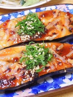 簡単! ナスの大葉味噌焼き!-レシピのメイン写真
