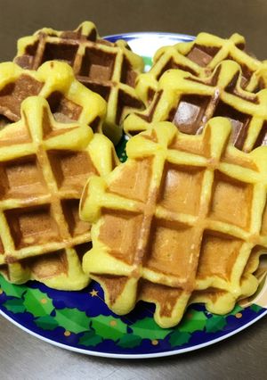 簡単！かぼちゃと豆腐ワッフル(離乳食後期-レシピのメイン写真