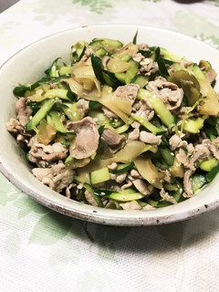 きゅうりと豚肉のザーサイ炒め-レシピのメイン写真
