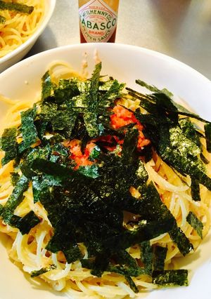 味のりとタバスコで食べるたらこパスタ-レシピのメイン写真