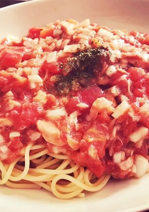 簡単♡ツナとトマトと玉ねぎの冷製パスタ-レシピのメイン写真