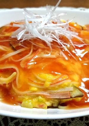 ふわふわ卵とまろやか甘酢あんで天津麺-レシピのメイン写真