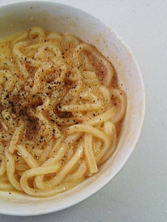 カルボナーラ風釜玉うどん-レシピのメイン写真