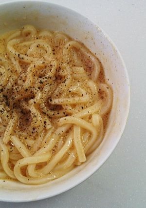 カルボナーラ風釜玉うどん-レシピのメイン写真